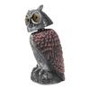 Owl Decoy Plastic Striped Small Shakeable Waterproof Vivid Shape Fake Owl Scarecrows for Courtyards