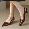 Pointed Toe Sexy Mid Heels Party Shoes Women Sandals Designer Summer Brand Pumps Slingback Casual Shoes Dress Slippers 2024 New