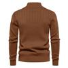 Men's Winter Solid Color Stand Collar Half Zipper Slim Fit Knit Long Sleeve Top