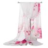 Flower Print Long Wrap Shawl 160*50cm Beach Gauze Scarf Elegant Shawl Silk  for Women