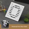 Stainless Steel Floor Drain Square Floor Cover Anti-odor Filter Core  Shower