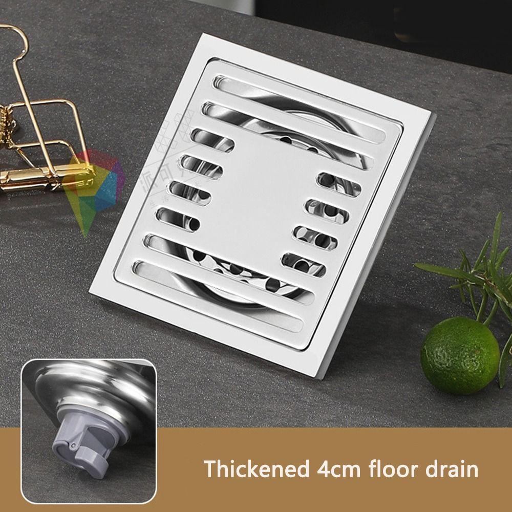 Stainless Steel Floor Drain Square Floor Cover Anti-odor Filter Core Shower