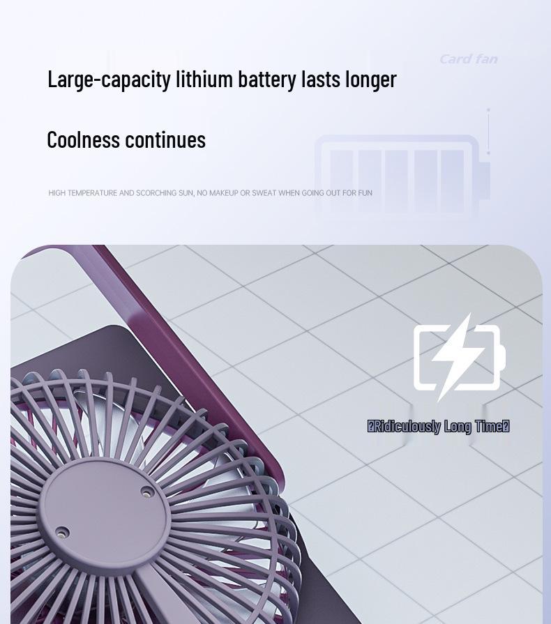 Portable USB Desktop Fan: Handheld, Five-Speed, Silent, Digital Display for Dorm & Outdoor Use