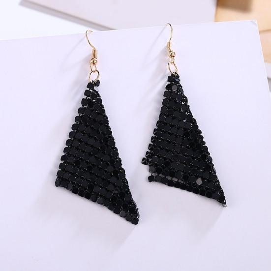 1 Pair Women Hook Earrings Shiny Sequin Anti-allergy Tassel Lightweight Ear Decoration Jewelry Prom Cocktail Party Hanging Earrings Dangle Earrings
