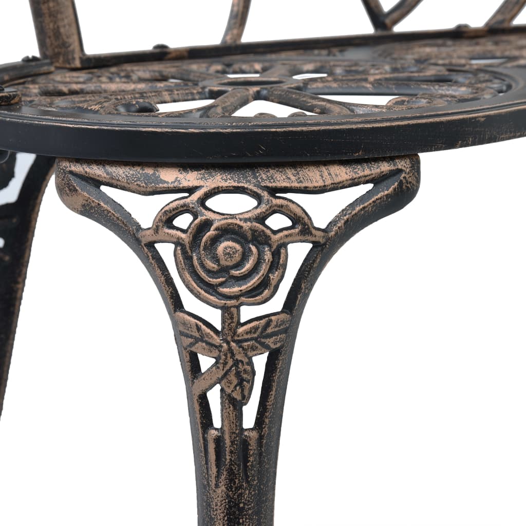 Garden Bench 100 cm Cast Aluminium Bronze Coloured