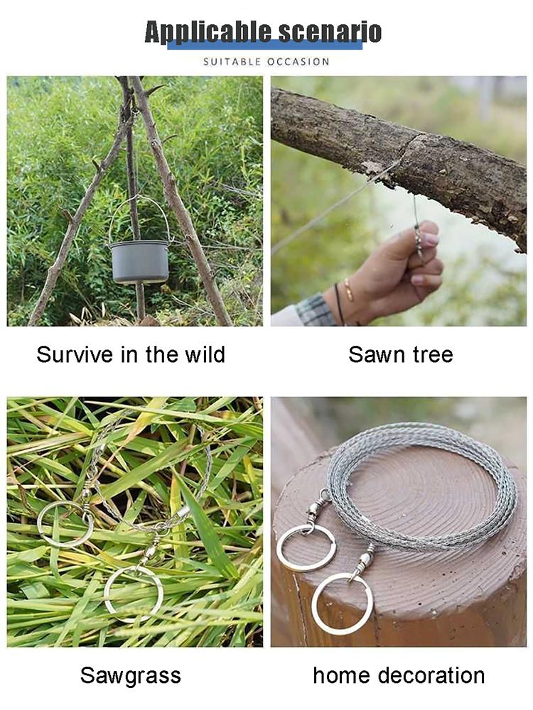 Проволочная пила из нержавеющей стали для распиловки деревьев, ручная ножовка для выживания на открытом воздухе, веревка для резки дерева, воды, травы, спасательное снаряжение