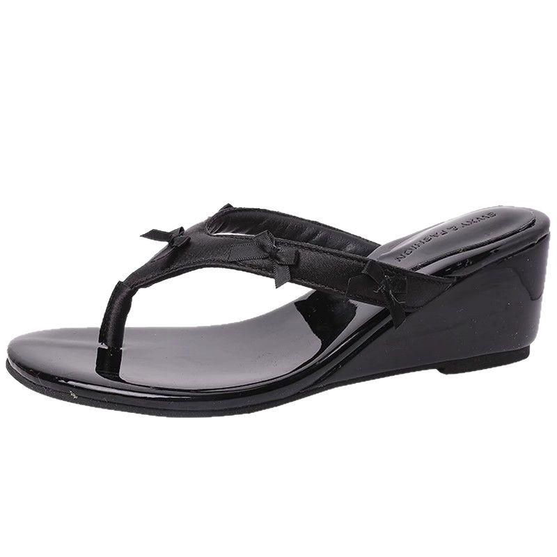 Маленький человек увеличивает высоту склона каблук зажимает ногу шлепанцы туфли женская обувь новые летние однотонные босоножки сандалии с носками