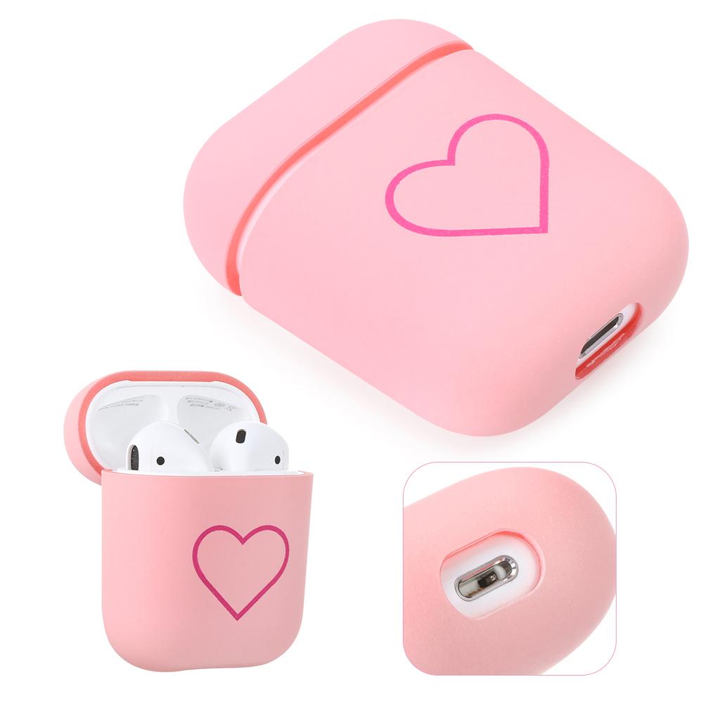 Аксессуары для наушников Милые защитные чехлы для Apple Airpods Жесткий ПК-чехол Сердце любви