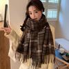 New Plaid Thermal Scarf Thickened Women's Winter Versatile Couple Student Imitation Cashmere Shawl