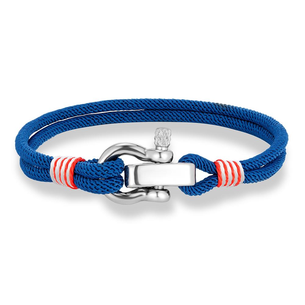Braided Rope Bracelet Stainless Steel Adjustable Mini Horseshoe Shackle with Screws Bracelets for Men Women Lover