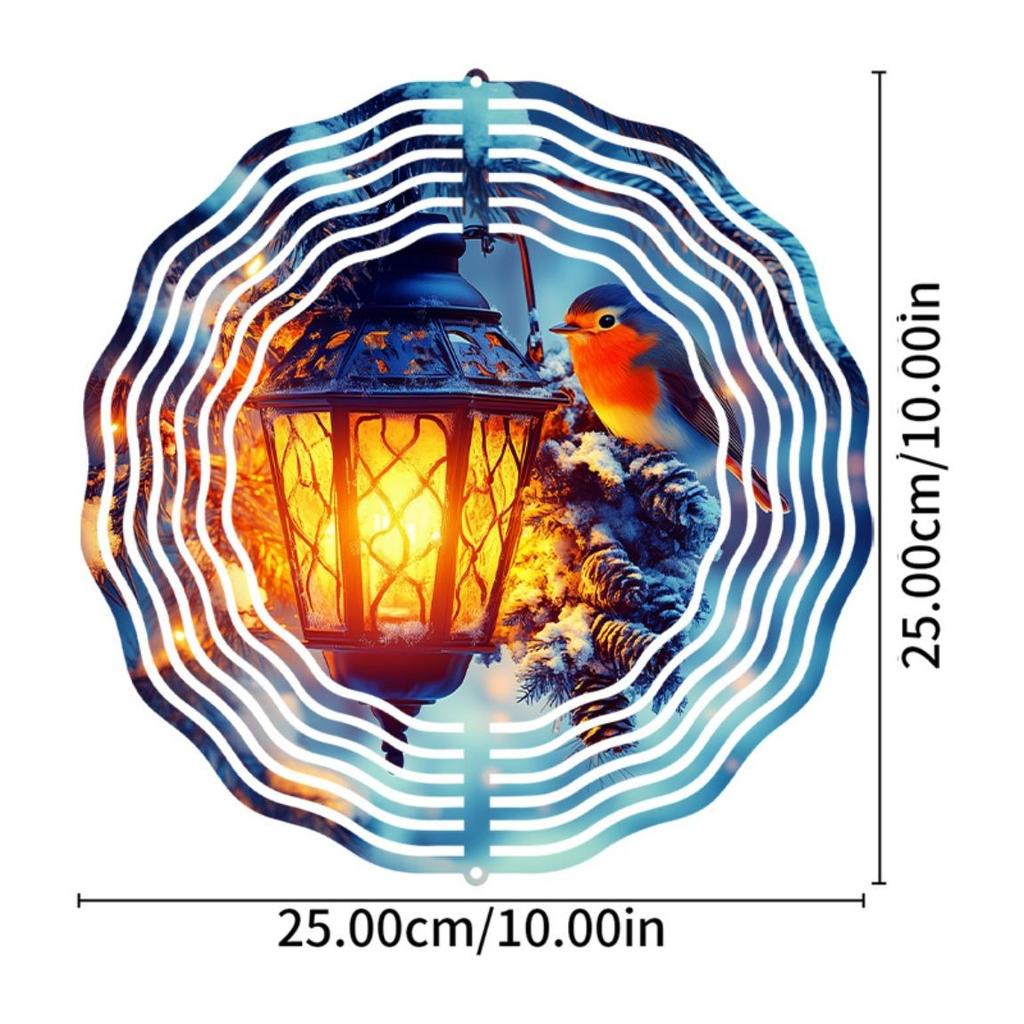 10 Inch Metal Wind Chime with Lantern and Bird Design Outdoor Garden Patio Decor for Halloween Christmas Easter Thanksgiving