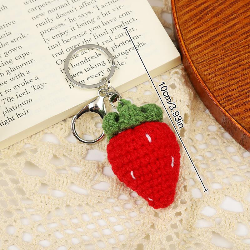 Artificial Crocheted Fruit Decorative Keychains Key Rings Key Chains Rings Holders Bags Pendants Key Holders Gift Accessories