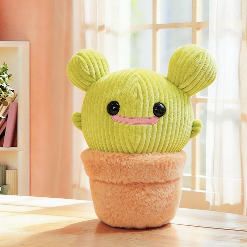 35/40 см Кавайная плюшевая игрушка кактус в горшке Зеленое растение Улыбающееся лицо Гуманоидная плюшевая игрушка Декор для дома Подарок