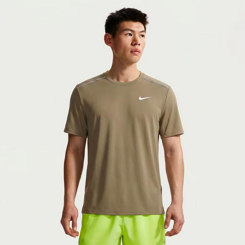 Nike Мужская дышащая футболка с коротким рукавом для фитнеса и бега