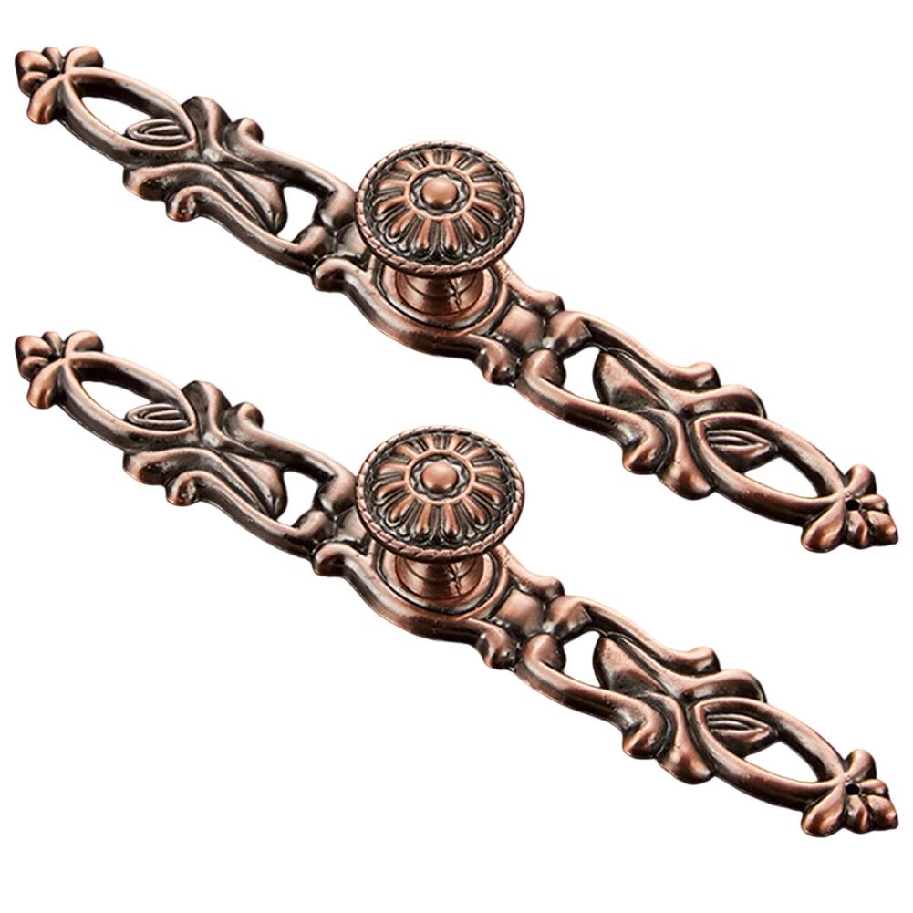 Retro Cabinet Pulls Vintage Red Bronze Door Handles Kitchens Furniture Door Handles Wardrobe Drawers Knobs Furniture Hardware