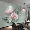 Фотообои Европейский стиль Ретро 3d Роза Цветок Бабочка Фреска Гостиная Спальня Домашний декор