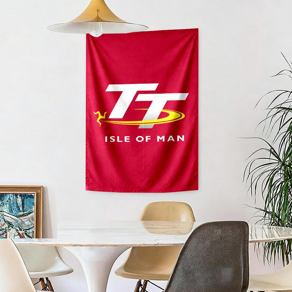 Isle Man Tt Wall Tapestry Retro Boho Made for Dorm Wall Bedroom Reading Corner Multipurpose Tasseled Design Gift for Friends Family
