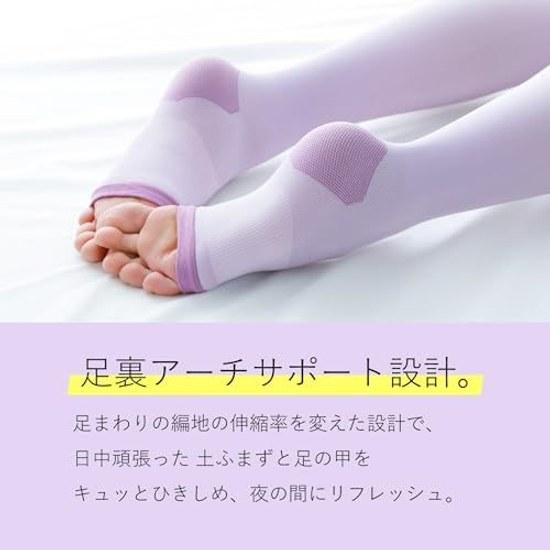 Компрессионные носки Slim Walk Красивые ноги Длинные Лавандовые S-M Для сна Спросите врачей Поддержка бедра Стопы Свода стопы