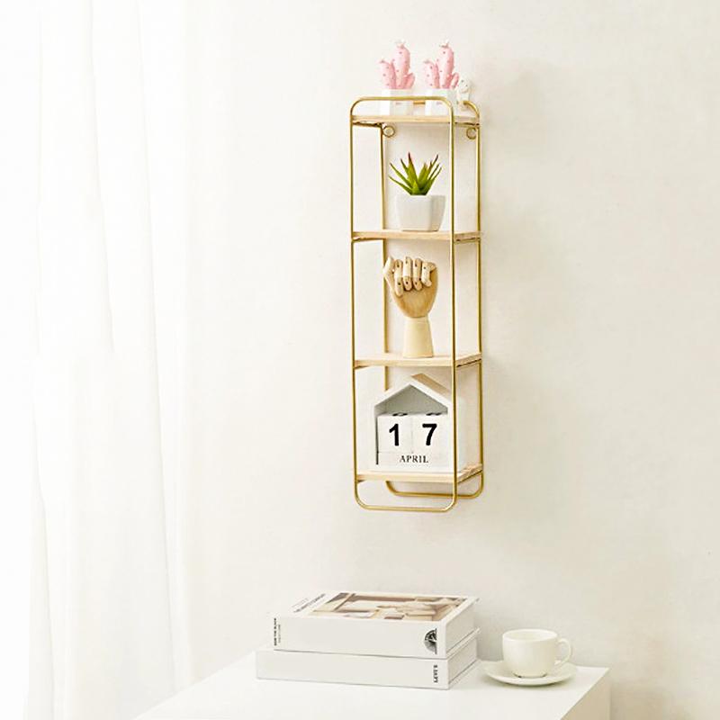 1 шт. Прихожая Многофункциональная настенная декоративная полка из винтажного железа Прочная в европейском стиле 49,5x13x12см