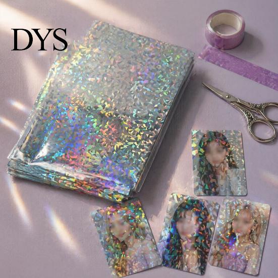 Rainbow Shimmer Laminating Roll 2PCS Holographic Film, with Shimmering Effect, Waterproof Sheets Scratch-Proof Precoated for Cards And DIY Projects