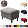 Elastic Plain Rectangle Ottoman Footstool Bench Cover Dust Covers Stretch Footrest Slipcover Chair Protector For Living Room