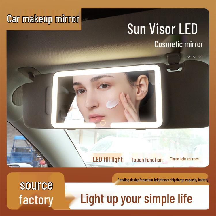 LED Sun Visor Vanity Mirror with Shatterproof HD Lighting