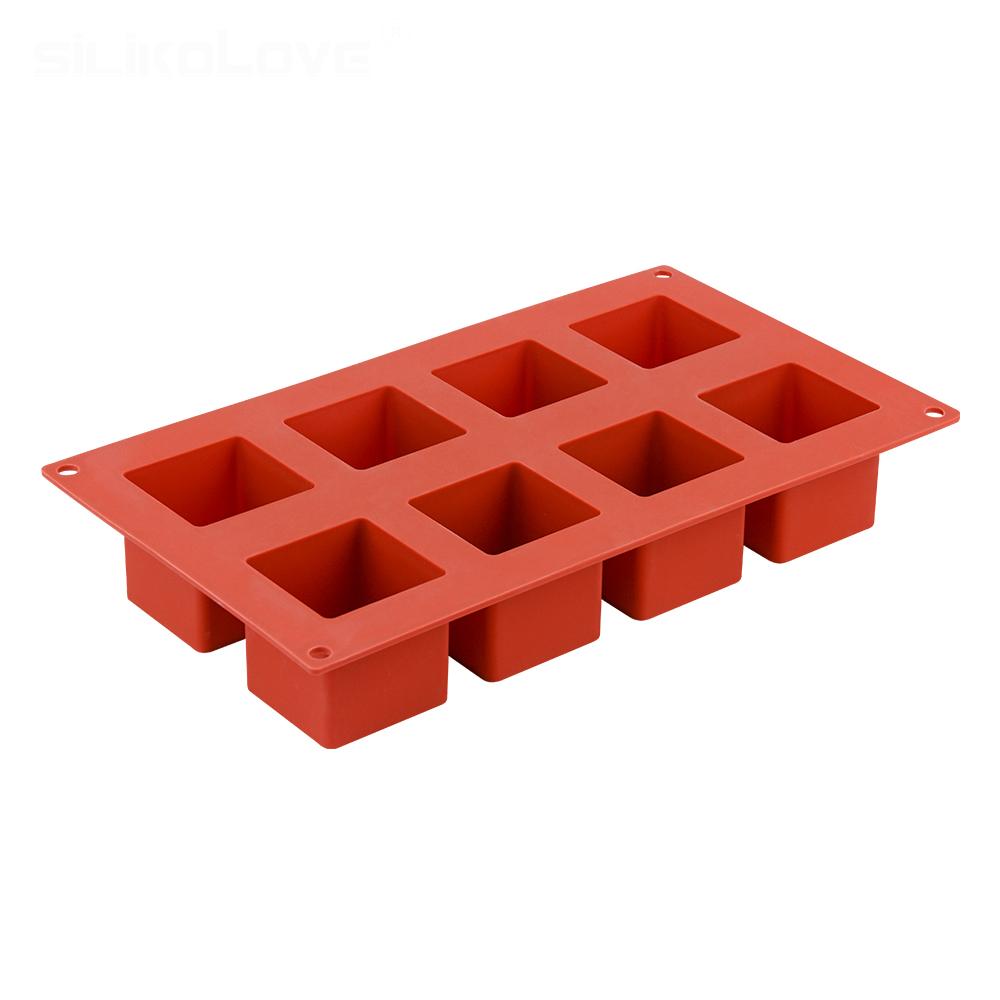 5*5cm Silicone 8 Cavity Square Shape Cake Mold for Baking Dessert Ice-Creams Mousse Mould Fondant Decorating Tools