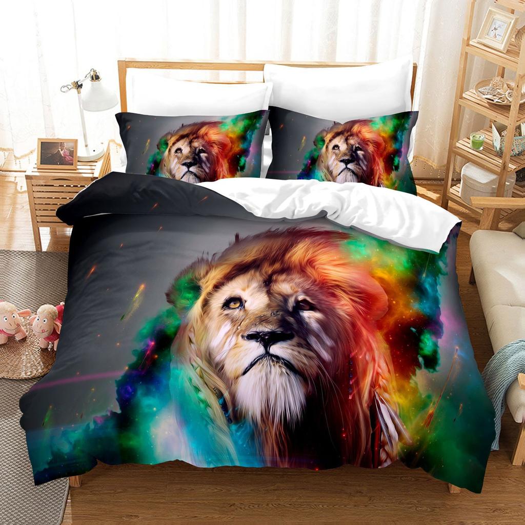 3D Digital Printing Bedding Quilt Set Three-Piece Elephant Animal Cartoon Animation