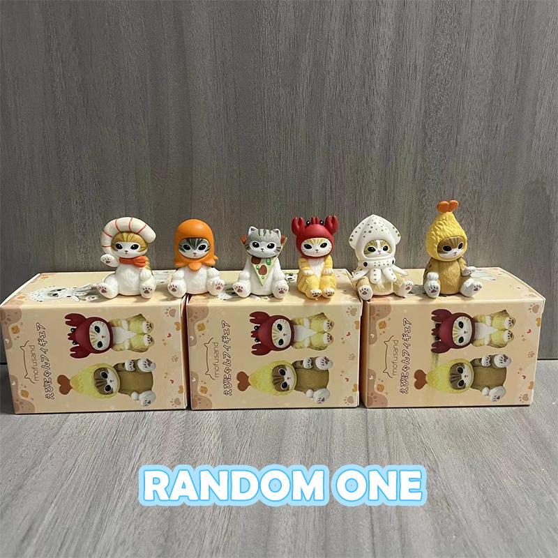 Mofusand Акула Кот Морские животные Слепая коробка Фрукты Фигурки кошек Игрушки Украшения Куклы Вентиляторы Дети Подарок