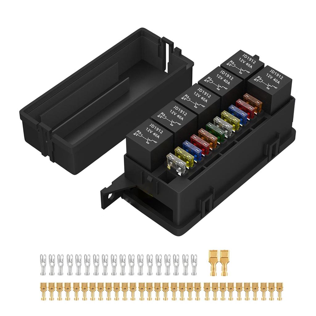 Relay Box 2 3 4 6 Slots Relay Block 6 9 10 12Way ATC/ATO Fuse Relay Box Fuse Block with Relay Universal Waterproof Kit for Car Fuses4