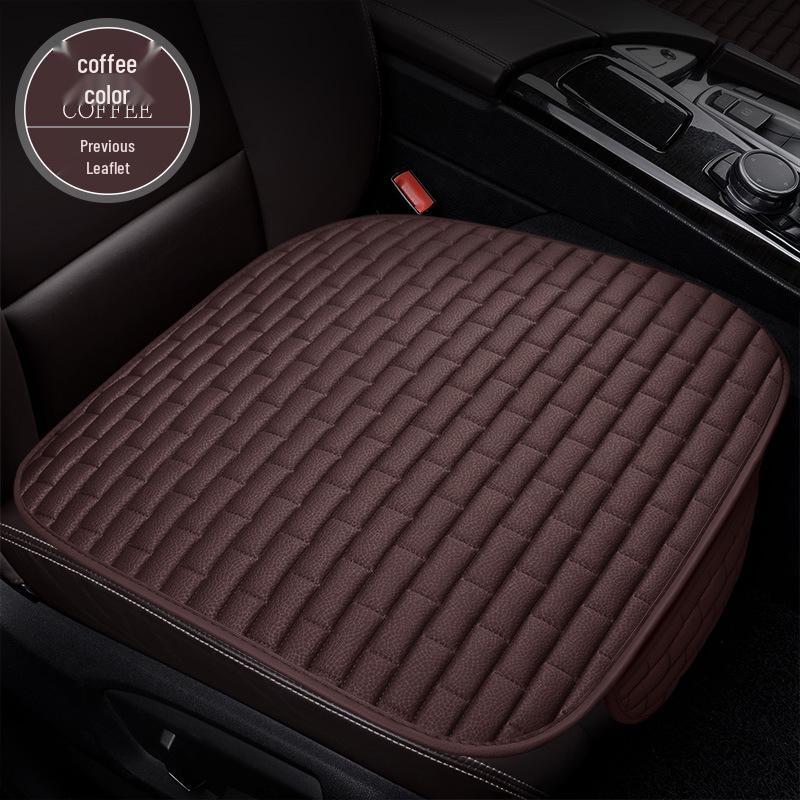 Plaid Three-Piece No-Tie Car Seat Cushion Set for Office and Home - Single Seat and Multi-Seat Interior Decor.