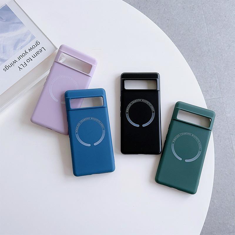 For Google Pixel 8a Liquid Silicone Magnetic Shockproof Case With Anti Fingerprint And Heat Dissipation For Trendy Use