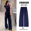 Cotton and Linen Wide-leg Pants Women's Summer Thin New Small High Waist Loose Drape Casual Linen Pants