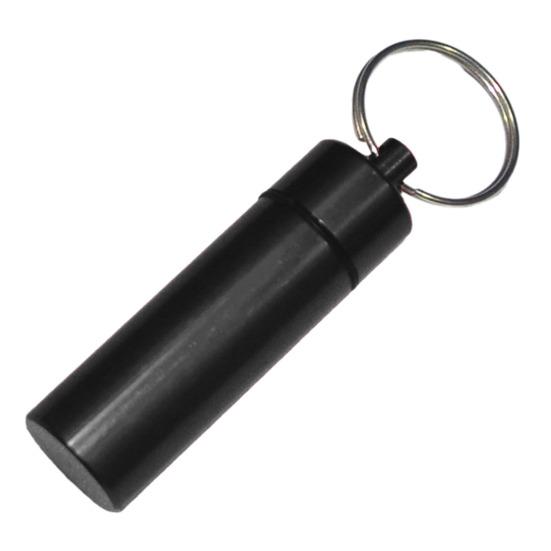 Portable Sealed Jar Keychain Screw Lid Aluminum Waterproof Flat Bottom Hanging Mini Tablet Pill Storage Bottle Container Holder Key Ring