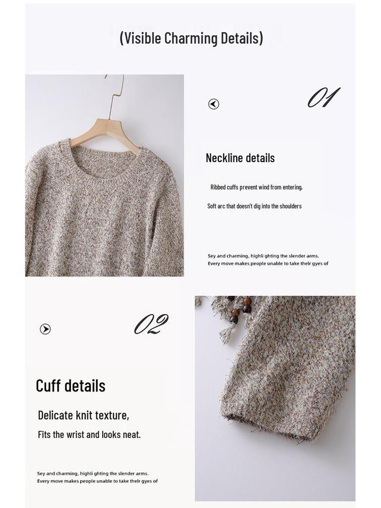 Versatile Knitted Sweater: Round Neck, Loose Fit, Irregular Tassel Cardigan for Autumn and Winter