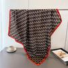 Classic Retro Presbyopia Satin Imitation Silk Printing Large Square Scarf Silk Scarf Shawl Headscarf Neck Protection Scarf