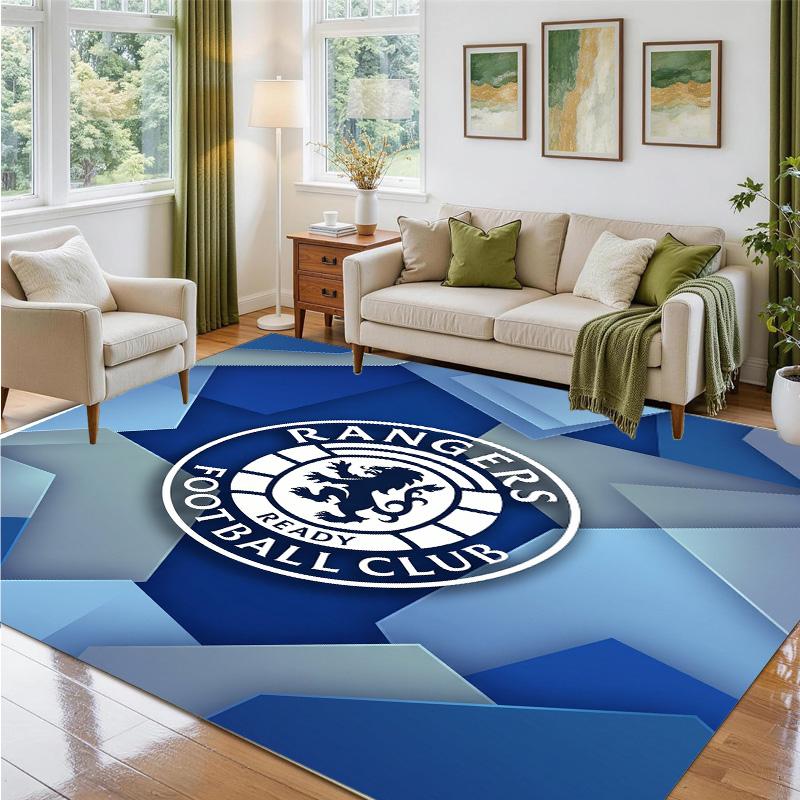 Rangers FC Design Crystal Velvet Rug Soft Decorative Mat for Bedroom Entrance