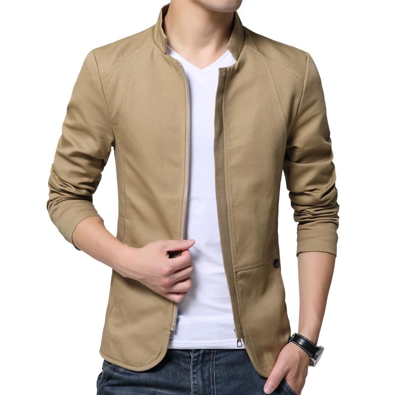 Bomber Jacket Men Stand Collar Mens Jacket Slim Fit Mens Blazer Casual Jackets Male Spring Autumn Thin Windbreaker