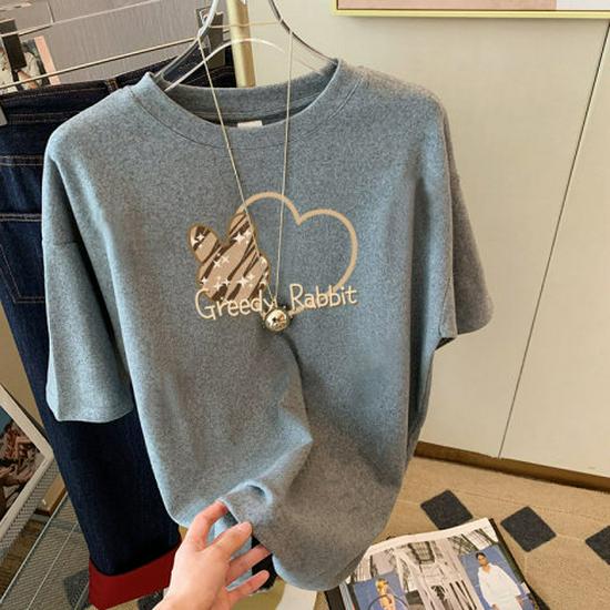 2023 Женская модная свободная тонкая белая хлопковая футболка с коротким рукавом и принтом