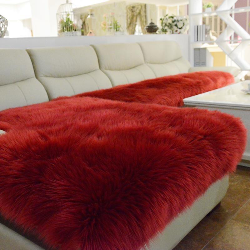 New Sofa Cover Full Cover Winter Imitation Wool Cushion Long Plush Window Thickened European Anti-skid Sofa Mat