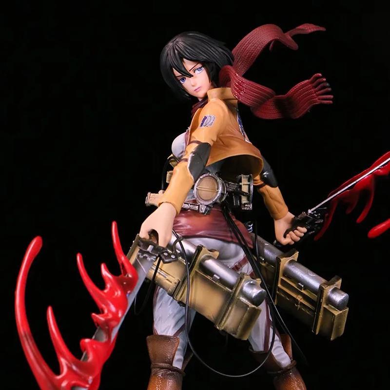 36cm Mikasa Ackerman Attack On Titan Anime Figure Rival Shingeki No Kyojin Levi Ackerman Action Figure Collection Model Doll Toy