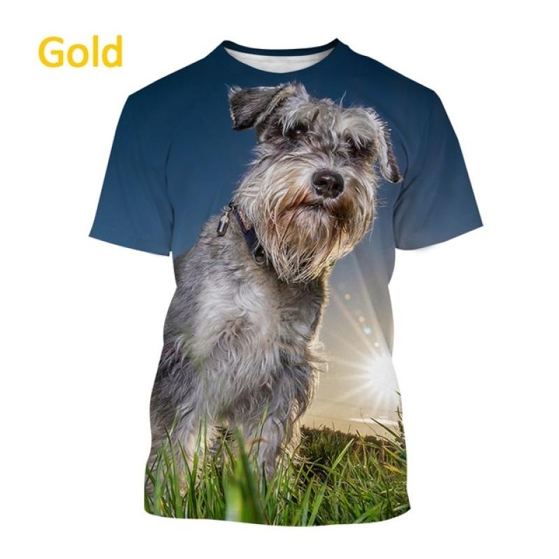 Уличная футболка в стиле Харадзюку с животным принтом, топ «Шнауцер Щенок», 3D футболка для мужчин и женщин, повседневная футболка с милой собакой