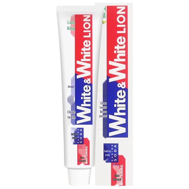 Lion White Baking Soda Toothpaste for Adults with White Grapefruit Flavor - Fresh Breath, 120g