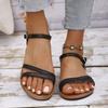 Fashion Women Casual Sandals 2024 New Summer Versatile Fashion Roman Sandals Women Comfortable Flat Bottomed Vacation Beach Shoes Women