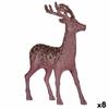 Decorative Figure Christmas Reindeer Pink Plastic 15 X 45 X 30 Cm (8 Units)