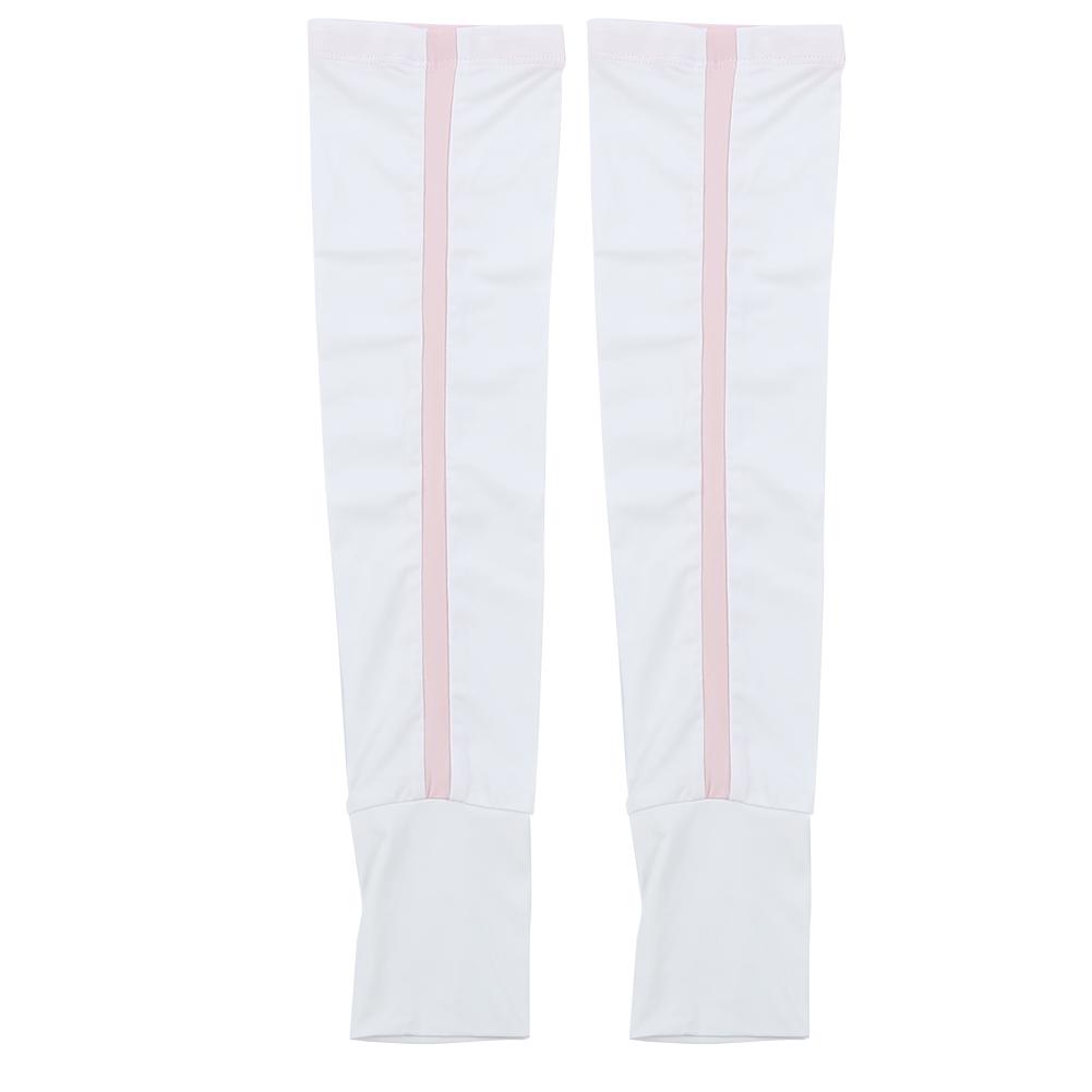 1 Pair Unisex Arm Warmers AntiUV Arm Covers Outdoor Drive Sport Half Finger Sleeves(White S)