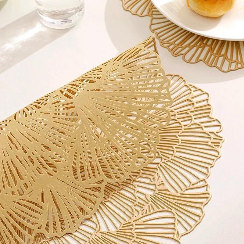 Европейский выдолбленный цветочный обеденный коврик, украшение рабочего стола, противоскользящий и теплоизоляционный коврик, легкий роскошный обеденный коврик в западном стиле