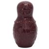 [A3669] - Керамическая копилка 'Русская кукла' бордового цвета - 20x11x10 см