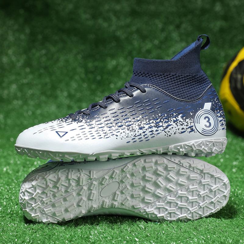 Большой размер, футбольные бутсы, мужские высокие детские шипы AG искусственный газон TF шиповки студенческие тренировочные бутсы