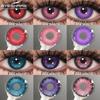1 пара цветных косплей контактных линз для глаз, модные розовые контактные линзы, фиолетовые косметические линзы для зрачков, годовые красные линзы